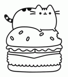 Pusheen Cat sull'Hamburger super farcito