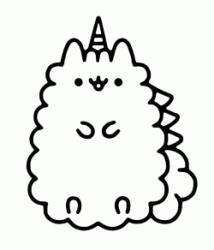 Stormy la sorellina di Pusheen Cat con il corno da unicorno