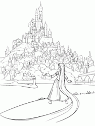 Rapunzel ai piedi del castello