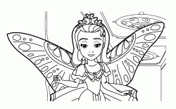 La principessa Amber con le ali da farfalla
