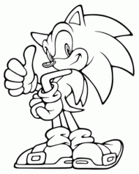 Sonic con il pollice alzato