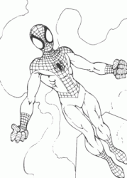Spiderman in piedi su un grattacielo
