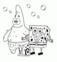 SpongeBob assieme a Patrick Stella ed alla lumaca Gary