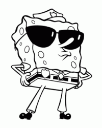 SpongeBob vestito da poliziotto con gli occhiali da sole
