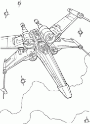 Luke vola nello spazio con l'X-Wing