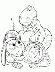 Rex gioca con Slinky e Buzz Lightyear