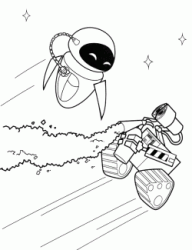 Wall-E e Eve volano assieme nello spazio