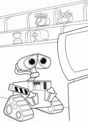 Wall-E guarda la televisione