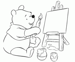 L'orsetto Winnie the Pooh dipinge