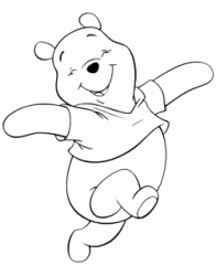 L'orsetto Winnie the Pooh saltella felice