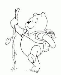 Winnie the Pooh cammina per il bosco
