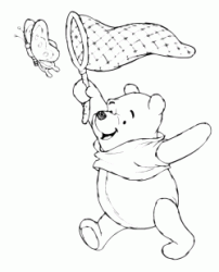 Winnie the Pooh cerca di catturare una farfalla