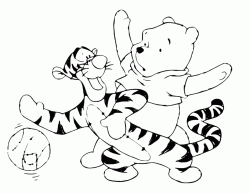 Winnie the Pooh e Tigro giocano a basket