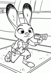 La coniglietta Judy Hopps corre con un documento in mano